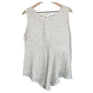 Etienne Aigner Asymmetrical Linen Blouse size 10